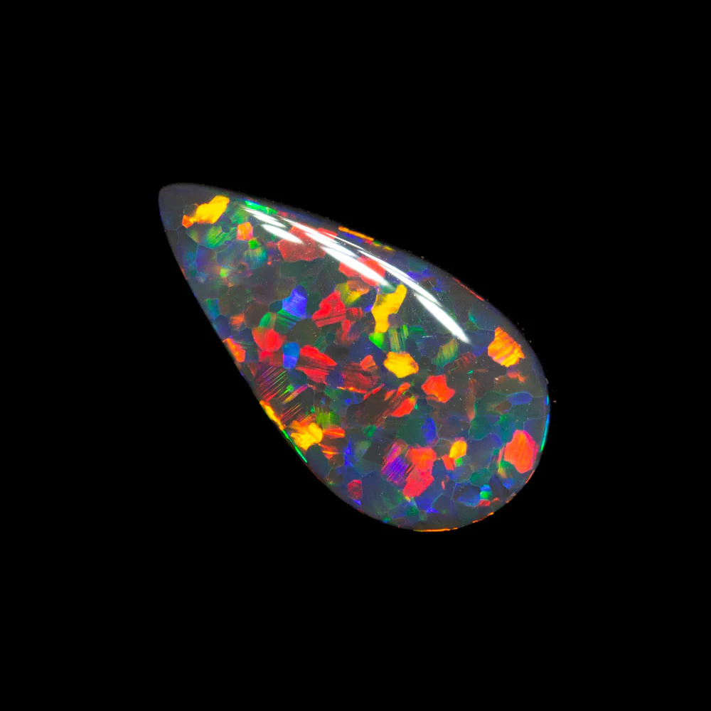 0.74 ct gem black opal 9.5x5.1x2.4mm