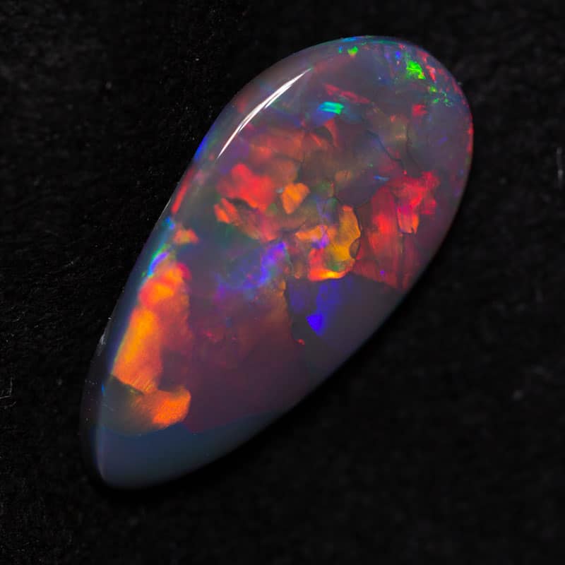 1.02 ct black opal drop shape 12x6x2mm