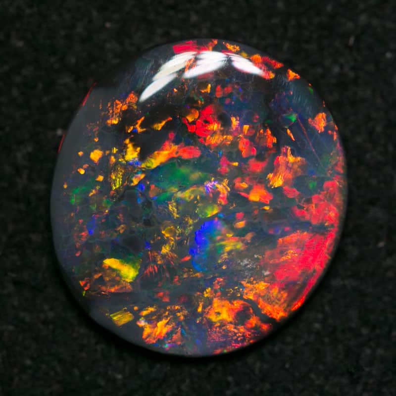 1.32 ct gem black opal 10.5x9.5x2mm