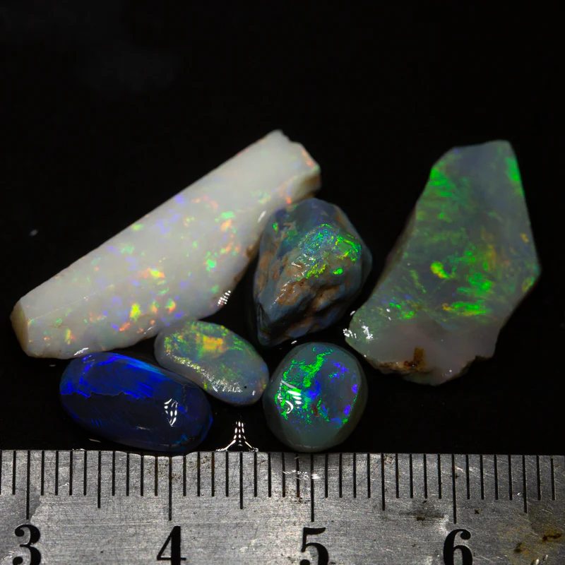 19 ct rubbed opal parcel 6pc