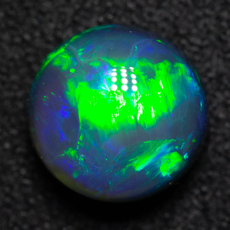 2.01 ct gem black opal 7.8mm round x 5mm