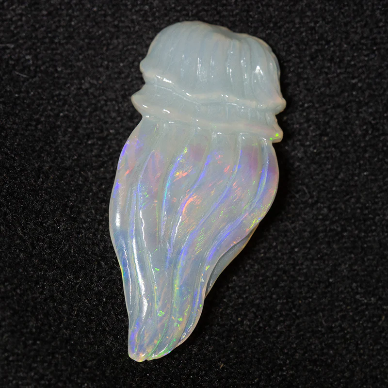 2.28 ct white opal carving 21x9.5x2.5mm
