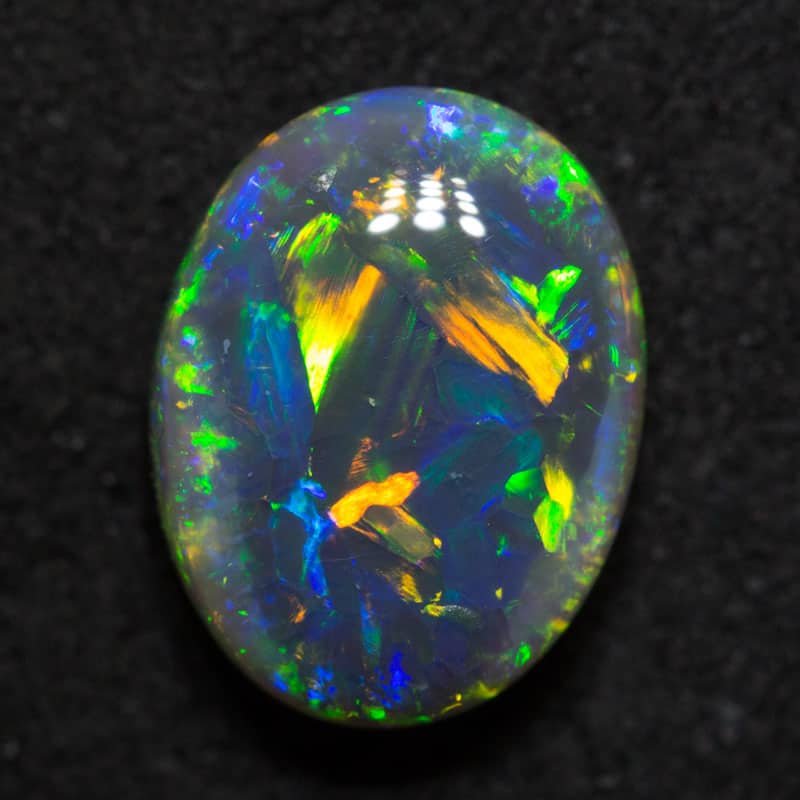 2.45 ct gem black opal 10.5x8x4.7mm