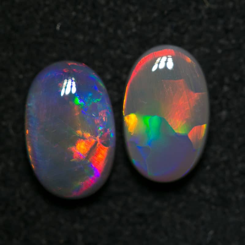 2.57 ct gem dark opal pair 9x5.5mm for Rona