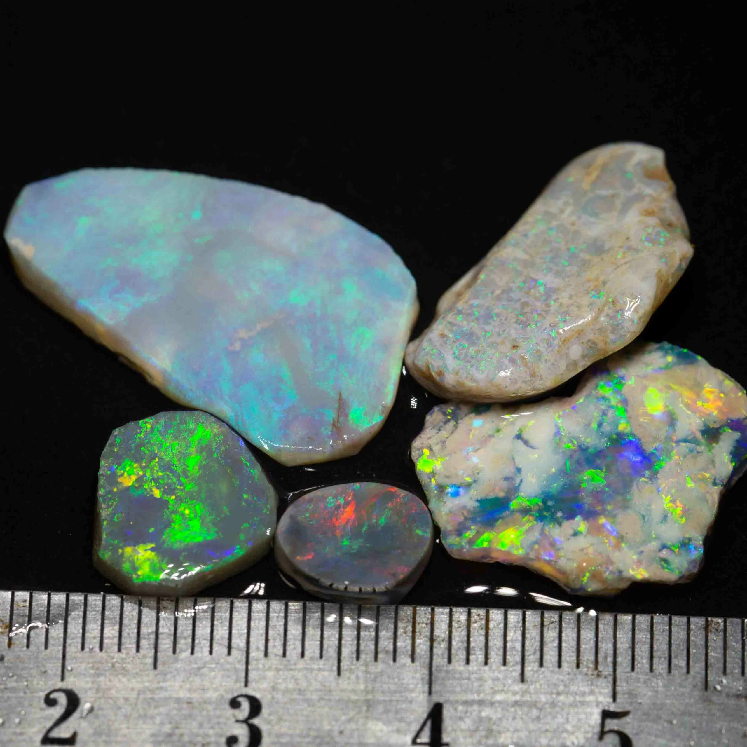 24 ct rough & rubbed opal parcel 5pc