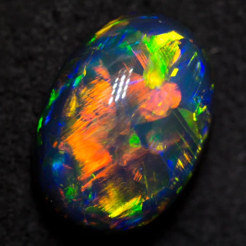 3.00 ct gem black opal 10.7x7.8x5.7mm