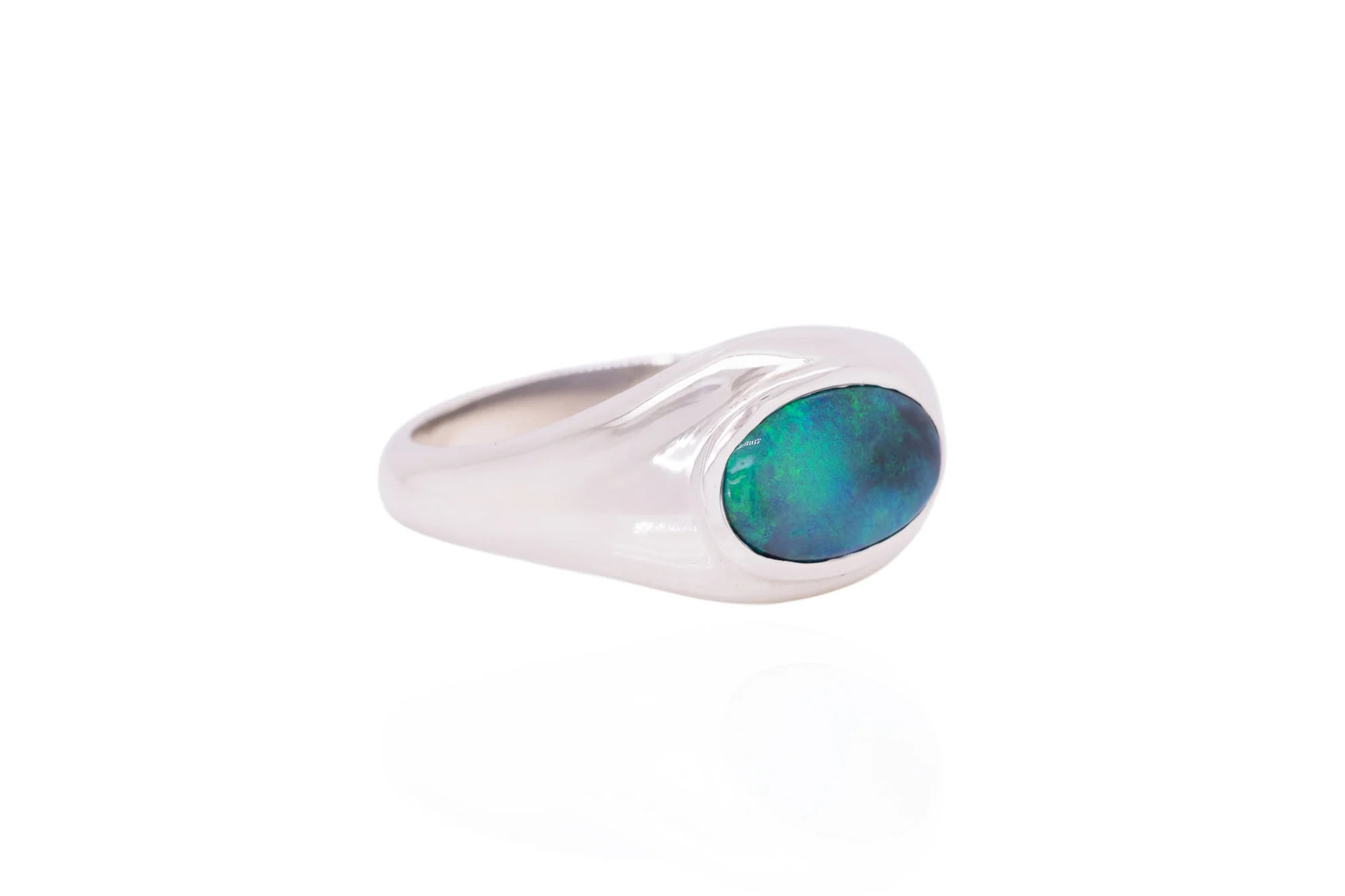 Duke — Sterling Silver 2.90 ct Black Opal Ring - Image 2
