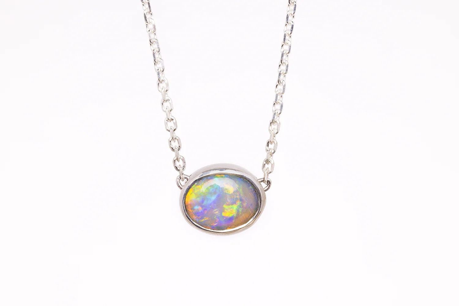 Johanna Necklace Sterling Silver with 0.66ct Crystal Opal