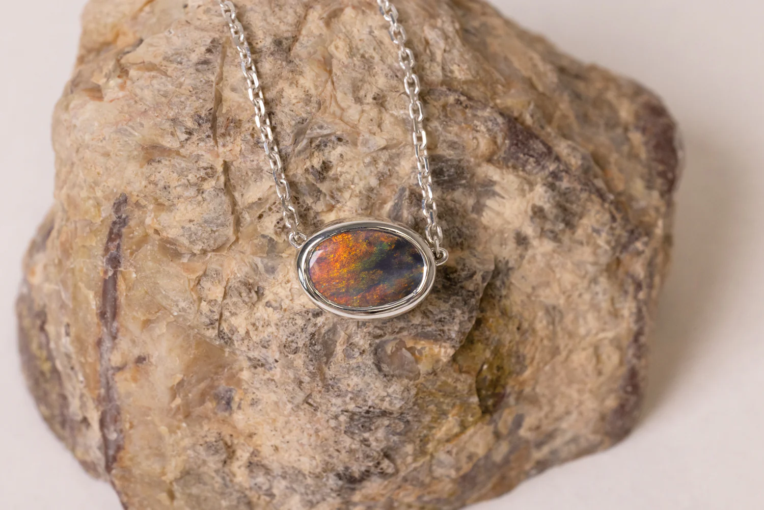 Johanna — Sterling Silver 1.95 ct Black Opal Necklace - Image 5