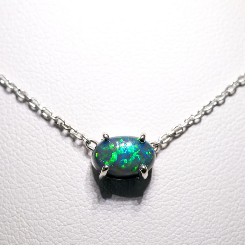 Ruthie Sterling Silver Necklace with 1.39ct Dark Opal