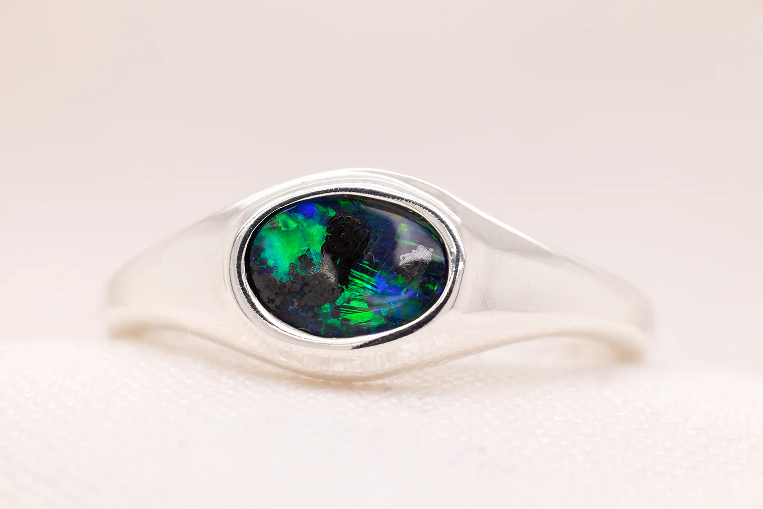 Stephanie Ring Sterling Silver with 0.87ct Boulder Opal