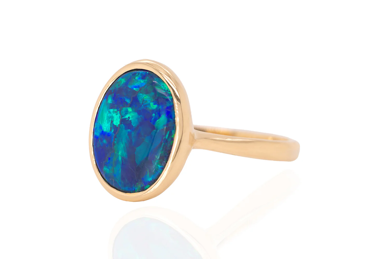 Tatiana — 18kt Yellow Gold 2.87 ct Black Opal Ring - Image 2