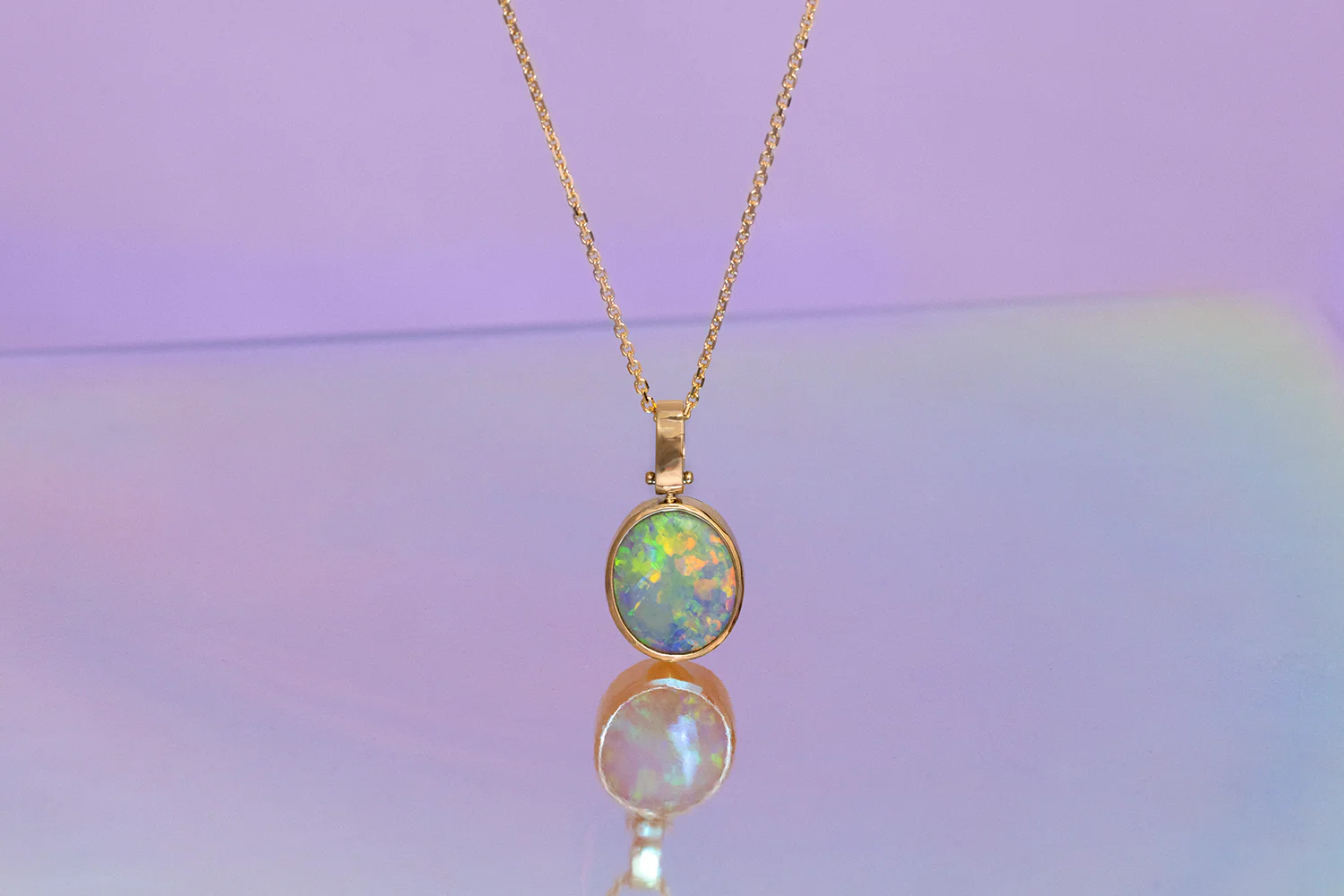 Tatiana Pendant Yellow Gold with 2.41ct Crystal Opal