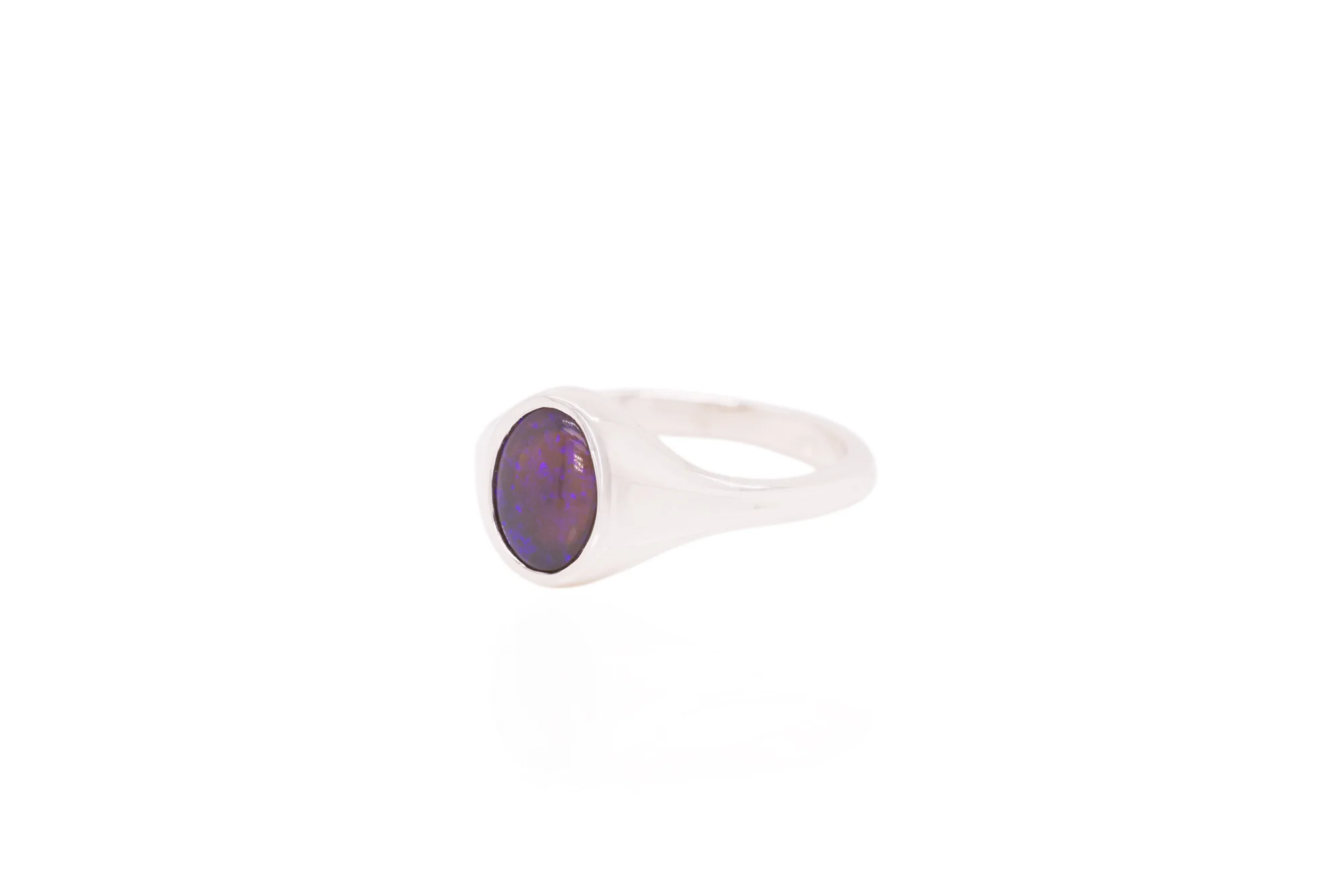 Valentina — Sterling Silver 0.76 ct Black Crystal Opal Ring - Image 3